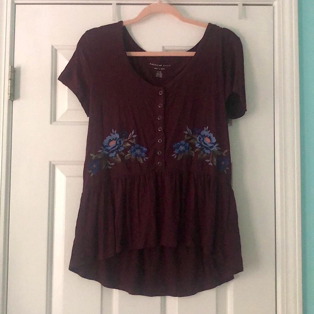 AE soft and sexy embroidery T-shirt